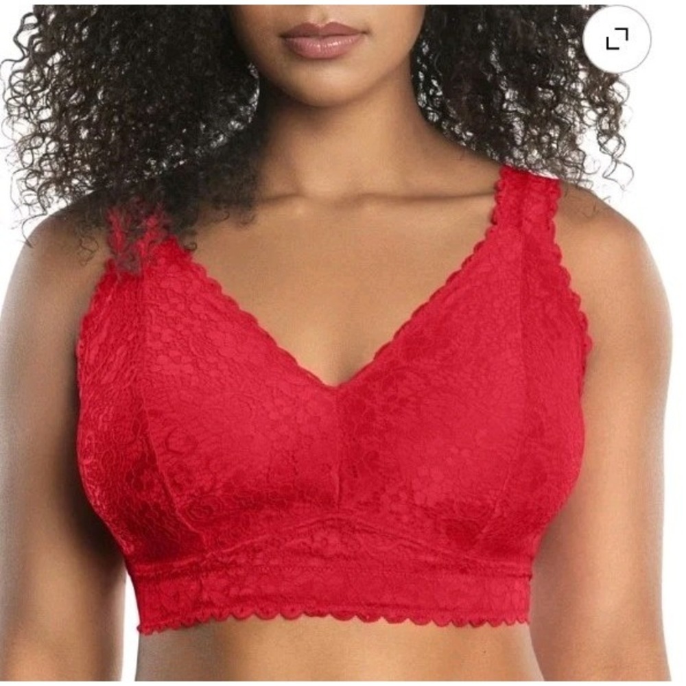 PARFAIT Women's Adriana Wire-Free Lace Bralette - Racing red - 30F New w/ Tags